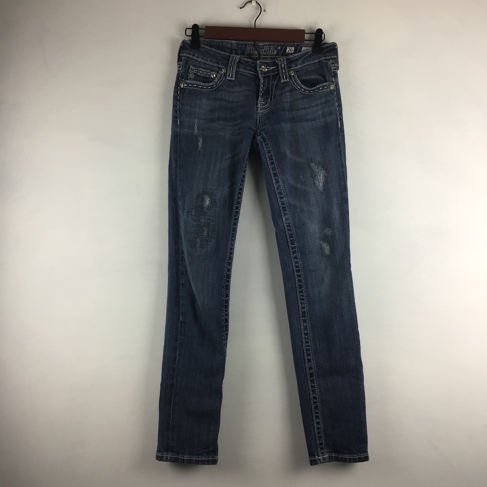Miss Me Jeans Women’s size 26 distressed skinny excellent Preowned condition